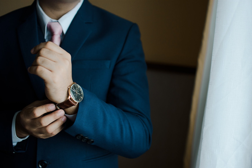 Groom Putting on Watch